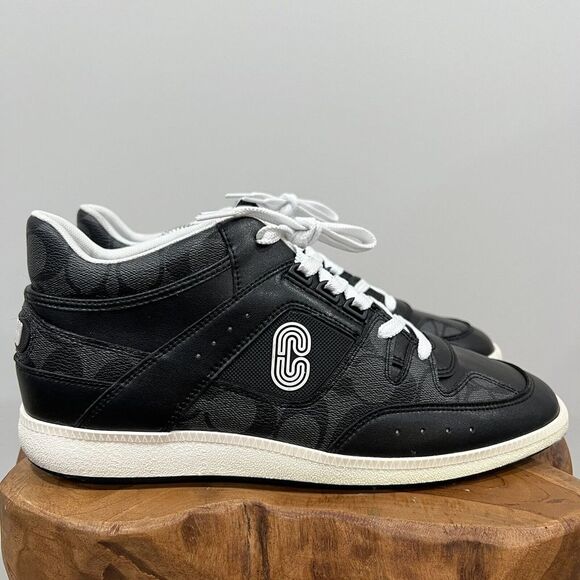 Coach Men's Signature Mid Top Sneaker. Size 10D Color Black. NIB CI083 - Picture 3 of 13